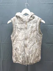 ◇ DOUBLE STANDARD CLOTHING 迷彩 ミリタリー 中綿 フード ジャケット ベスト サイズF ブラウン系 レディース E  【1303020031320】