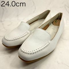 【新品 訳あり】【サスティナブルシリーズ】イング　フラットモカシューズ　24.0㎝　白