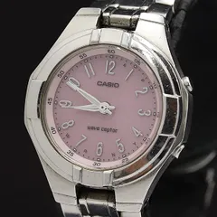 稼働 カシオ ウェーブセプター 電波ソーラー ピンク文字盤 LWQ-150 レディース腕時計 KMR 2000000 NSK