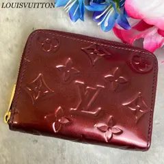 【良品】 LOUISVUITTON ルイヴィトン コインパース 財布 ラウンドファスナー ヴェル二 総柄 デボス加工 ロゴ型押し シリアル ウォレット カードケース 定期入れ 小銭入れ エナメル レザー レディース ボルドー 赤茶色