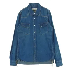 REMI RELIEF レミレリーフ コットン デニム ウエスタン シャツ 長袖 日本製 インディゴブルー系 L【中古】