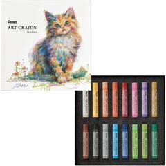 【全国送料無料】　ぺんてる クレヨン アートクレヨン 16色セット PTAC-16　大人のクレヨン おじいちゃん先生 芝崎春通 新色