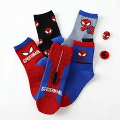 スパイダーマン靴下　キッズ 子供用靴下 男の子 女の子 あったかい スパイダーマン 子供 靴下 綿 ベビー 幼児用 スポーツ 通気 スニーカー コットンソックス 5足 セット
