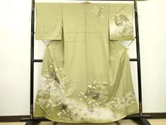 D537 訪問着　花模様　金彩　正絹　着物　袷　しつけ糸付き未使用極美品 訪問着 着物 正絹 袷 麗幻辻が花 金糸 水色 織り柄 春 秋 冬 未