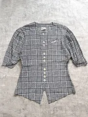 80's vintage Etienne Aigner rayon check blouse