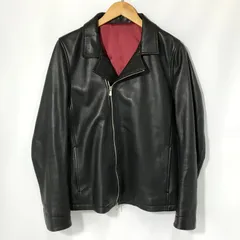 NO ID. レザージャケット 845030-951L ダブルライダースジャケット 革ジャン JACKET 羊革 サイズ2 M相当 ノーアイディー アウター A13271◆
