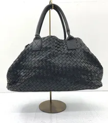 【盛岡79-0071】博 HAKU レザー 編み込み バッグ ハク【中古/80】【レディース】
