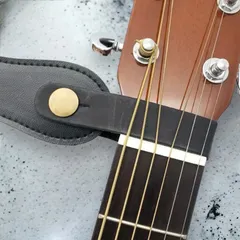 ギター用 ネックストラップホルダー レザー ストラップ ブラック 汎用品 ベルト