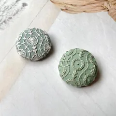 【2個セット】手刺繍ブローチ no.109