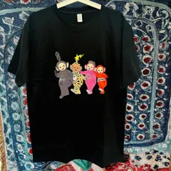 BCC テレタビー ティーシャツ 半袖 メンズ リプリント L XL 黒　Teletubbies Tシャツ 夏 新品 2XL ブラック　新品未使用 レトロ 個性的 奇抜  攻め 前衛的 ビンテージリプリント 古着 好き プリントT 男性 衣類 トップス お洒落
