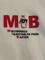 90s  MIB  バクスター 医療　ヴィンテージ　tシャツ　企業　製薬会社　シンプル　ファイザー　ジョンソン＆ジョンソン