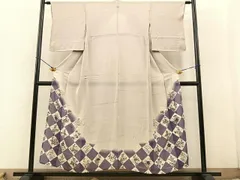 平和屋着物＊夏物　アンティーク　大正ロマン　色留袖　刺繍　秋草文　両褄　暈し染め　銀糸　正絹　逸品　BAAT2226fw