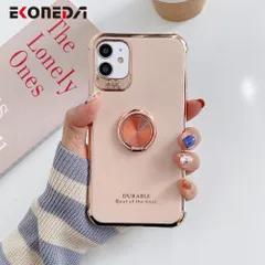 フィンガーリングスタンドケース iPhone X 用 高級メッキソフトスマホカバー スマ  ピンクピンクP_0
