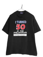 【お得なクーポン配布中!】 90s ジョーク メッセージ プリント 半袖 Tシャツ メンズ XL 古着 90年代 オールド シングルステッチ ヘビーウェイト 大きいサイズ ブラック