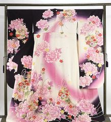 振袖 IKKO 振袖 駒刺繍 鼓宝尽くし花文 金彩 暈し染め 正絹 - メルカリ