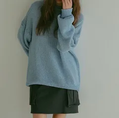 ETRE TOKYO エトレトウキョウ ボトルネックローゲージニットプルオーバー セーター 編み込み 和紙 24SS 1224111085-0 水色 ライトブルー フリーサイズ レディース 春 北千住マルイゴーゴー古着店 4 有608Y