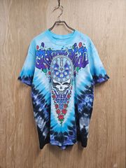 【US古着】LIQUID BLUE Grateful Dead Midnight Hour Tie-Dye T-Shirt | リキッドブルー グレイトフルデット ニューイヤーズ ライブ プリント タイダイ柄 バンT ブルー M