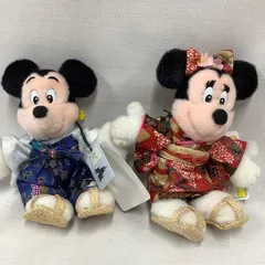 東京ディズニーランド　ミッキー　ミニー　着物　ぬいぐるみバッチ　C822