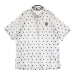 サイズ：M AND PER SE アンパスィ 2023年モデル 半袖ポロシャツ ボタンダウン 総柄 ホワイト系 [240101495688] ゴルフウェア レディース ストスト
