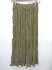 ◇ Θ Bab バブ ウエストゴム ロング プリーツ スカート サイズ38 ダークグリーン系 レディース P  【1409090026836】