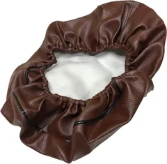 ヤマハ ビーノ VINO (SA26J)(SA37J) 茶 専用設計 シートカバー 被せる 強力ゴムタイプ 日本製(厚手生地)【生地色：茶色/ステッチ色：前 透明/パイピング色：後 黒】