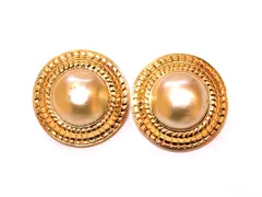 【2925】シャネル パール イヤリング コメ有 2 3刻印 ヴィンテージ  ゴールド ブランドアクセサリー レディースアンティーク調 CHANEL 高級イヤリング