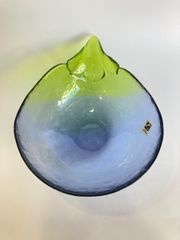 【新品】月夜野工房　なす中鉢　ガラス皿　ラスト2点　ガラスのうつわ　野菜皿