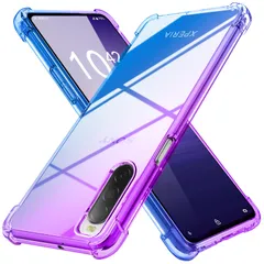 【特価商品】ケース 軽量 ケース tpu 耐衝撃 ケース スマホケース SO-41A 透明 SOV43 米軍MIL規格取得 おしゃれ グラデーション色 黄変防止防塵一体型 薄型 人気 エクスペリア クリア 10 10 II 携帯カバー II 紫/ブルー Xpe