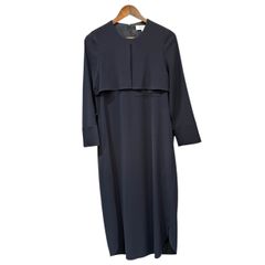 ENFOLD エンフォルド 20SS PEダブルクロスノーカラードレスロング