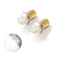 2 個の P13.5S LED 電球 ライト交換用 5V-24V (6V 9V 12V 16V 18V 19.2V 24V) 0.5W 懐中電灯用 LED 交換球