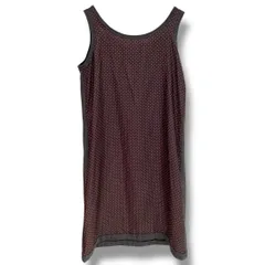 tricot COMME des GARCONS トリココムデギャルソン フロント切替ウールタンクワンピース TF-0030AD2010 異素材切替 ドット柄 日本製 ブラウン グレー M レディース 秋 ゴーゴー古着久喜倉庫店No.名1022Y