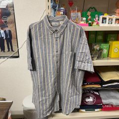 良品 L.L.BEAN エルエルビーン 半袖 チェック シャツ グレー ブルー  リネン混 XL アメカジ BIGサイズ オーバサイズで着てもOK