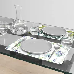 スタイルデコール(STYLE Decor) ランチョンマット 綿100% 2枚セット 洗える 布製 30×44cm スタンダード 花柄 ボタニカル ブルー W2800700 0