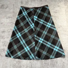 UNTITLED　スカート　黒/水色　チェック