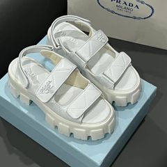 人気 PRADAプラダ初夏のマジック貼 り厚底サンダル