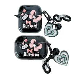 新品 AirPods 2 / 1 (第1世代 第2世代) 用ケース 充電ケース シリコンケース クロミ カバー 保護ケース 耐衝撃 防水 防塵 カラビナ キーチェーン付きワイヤレス充電対応 AirPods 2 クロミ ケース ソフトスリムカバー AirPods