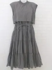 ◇ ◎ JUNOAH ジュノア ティアード ノースリーブ ロング ワンピース サイズM グレー レディース P  【中古】 【1209270013119】