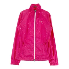 サイズ：M PUMA GOLF プーマゴルフ  裏メッシュ ジップジャケット 総柄 ピンク系 [240101447280] ゴルフウェア レディース ストスト