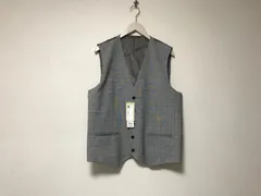 新品未使用本物ジーユーGUデカビッグチェック柄ドレスベストジレメンズサーフアメカジミリタリーストリートスケーターワークビジネススーツモードゴルフドレスグレーXL