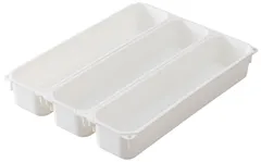 【特価商品】食器棚収納 カトラリートレー 3個セット 幅6.5×奥行26×高さ4.3cm Belca ホワイト 連結式 SD-CTのサムネイル