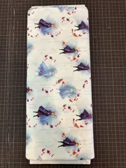 780 【オーダーカット可】イギリス　生地　アナと雪の女王　幅広　綿100％　UK　直輸入　ディズニー　プリンセス　オーダーカット売り(50cm~)