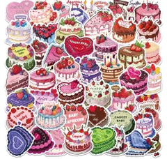 ステッカーケーキカラフル派手誕生日韓国可愛いお洒落まとめ売りスイーツカフェいちご