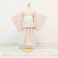 キッズ 子供 2way 浴衣 ワンピース 兵子帯付き レース ピンク 110〜150cm