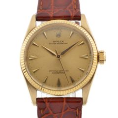 値下 ロレックス ROLEX 6551 ヴィンテージ オイスターパーペチュアル K18YG/レザー Cal.1130 自動巻き ボーイズ I#136807