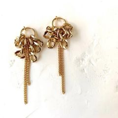 metallic fringe earring