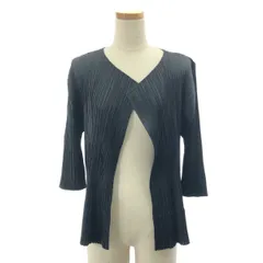 PLEATS PLEASE ISSEY MIYAKE / プリーツプリーズイッセイミヤケ | ボタンレス プリーツ カーディガン | 3 | ブラック | レディース