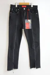美品 別注 BEAMS ビームス RED CARD レッドカード HR REMAKE 裾スリット ハイライズ デニムパンツ 黒 ブラック サイズ26 831L★4