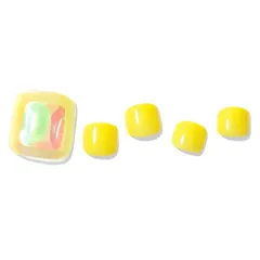 セール中！日本未発売品ペディ1093 DASHING DIVA 「レモンシャインビーム」ダッシングディバ マジックプレス ペディキュア フット ネイルチップ 付け爪