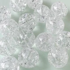 クリア クラックビーズ 12mm 10mm 8mm 6mm 両穴 ハンドメイド アクセサリーパーツ