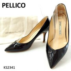 美品】PELLICO ペリーコ ポインテッドトゥ エナメル パンプス黒23.5